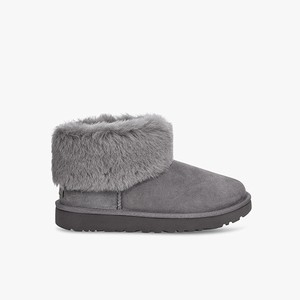 Ugg Classic Mini Fluff Women Classic Boots Grey (0462IPUHM)